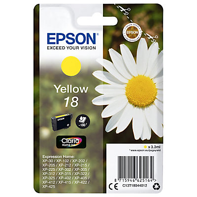 Epson Daisy T18 Colour Inkjet Printer Cartridge Yellow Epson Daisy T18 Colour Inkjet Printer Cartridge Yellow